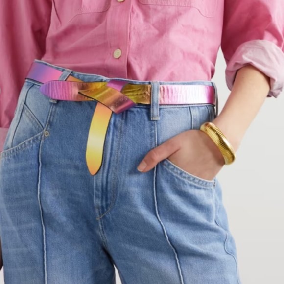 Isabel Marant Lecce Knotted Metallic Leather Belt Large NWT main image 13